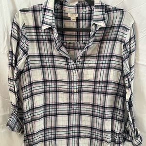 JCREW Pullover Henley Flannel